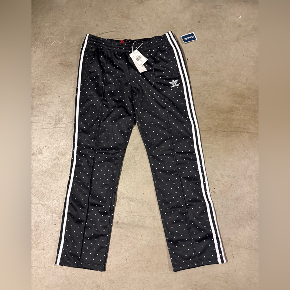Adidas Black Joggers with White Triangles